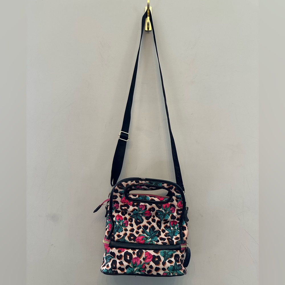 Betsey Johnson Pink and Green Floral Leopard Crossbody Lunch Bag (Read Desc) - Picture 8 of 8